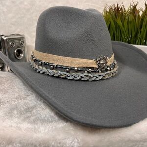 Gray Western Style Hat with Braided Band